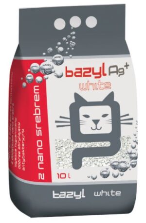 Żwirek bentonitowy dla kota Bazyl Ag+ SUPER PREMIUM white