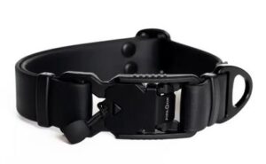 Obroża z klamrą FIDLOCK® Hi-tec z BioThane® czarna 25mm