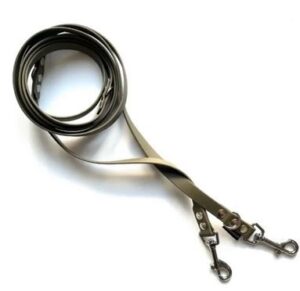 BioThane® adjustable leash with trigger clasp, black fittings – olive 250cm