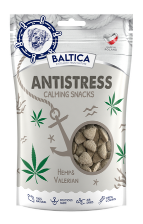 Naturalne przysmaki funkcjonalne dla psa z krewetkami, konopią i walerianą 100g