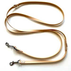 BioThane® adjustable leash, trigger clasp, black and gold fittings, 250cm