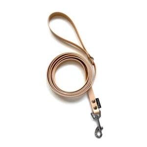 Smycz klasyczna z BioThane® zapięcie spustowe, okucia czarne – złota 160cm