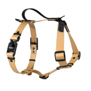 Szelki z BioThane® Guard z klamrą magnetyczną Fidlock®, wygodna rączka, szerokość 25mm, złote