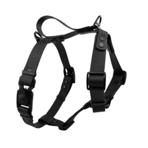 Szelki z BioThane® Guard z klamrą magnetyczną Fidlock®, wygodna rączka, szerokość 25mm, czarne